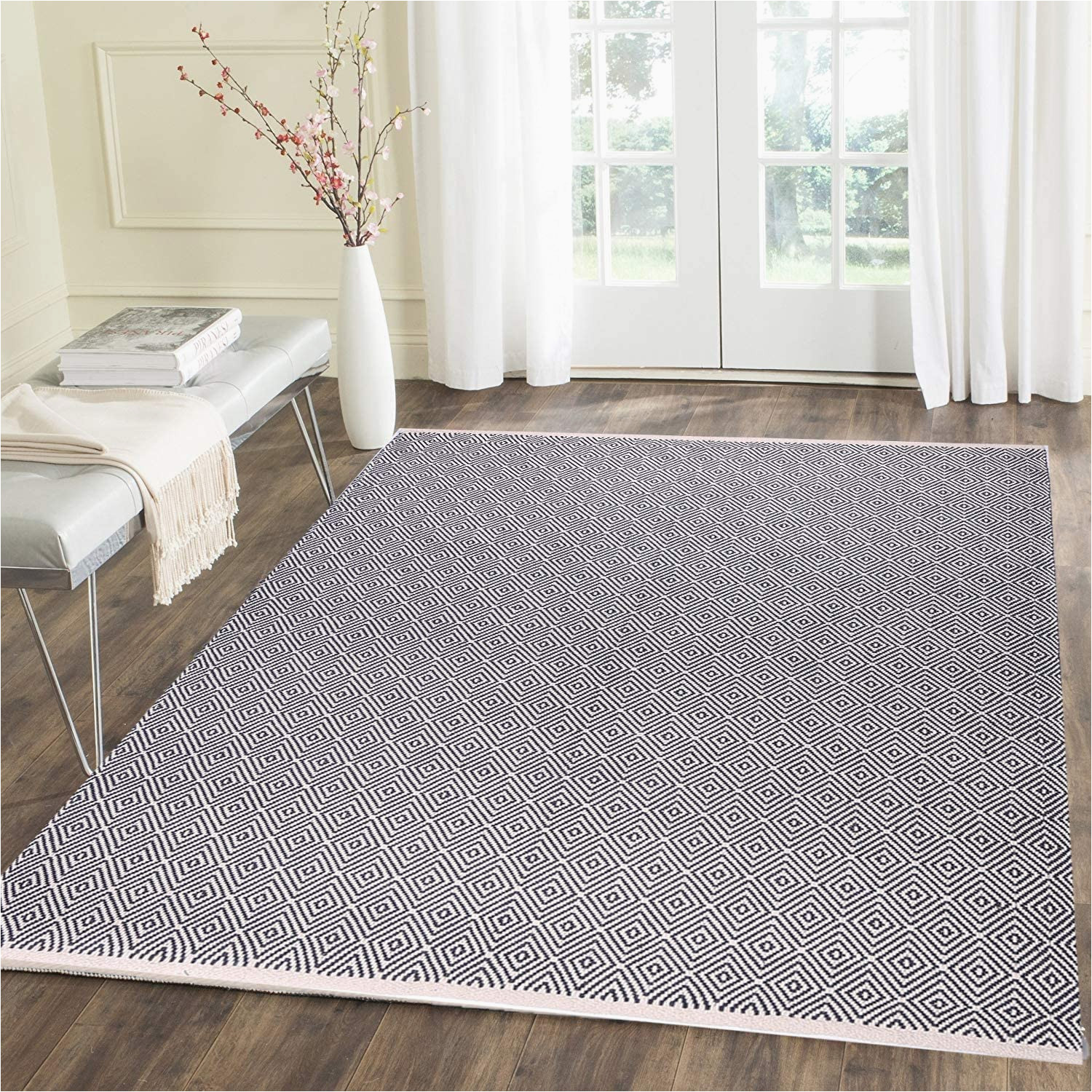4 X 6 Washable area Rugs U’artlines Cotton area Rug 4′ X 6′ Machine Washable Reversible Indoor area Rug/mat Hand Woven Cotton area Rugs for Living Room, Bedroom, Laundry Room, …
