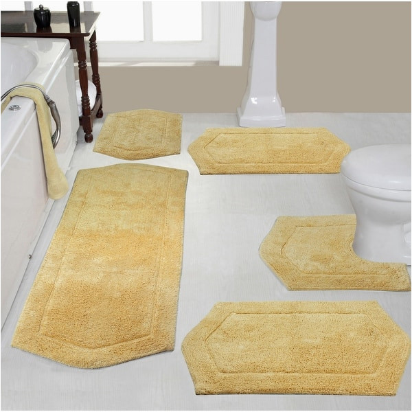 5 Piece Bath Rug Set Home Weavers Waterford Collection 5 Piece Genuine Cotton Bath …