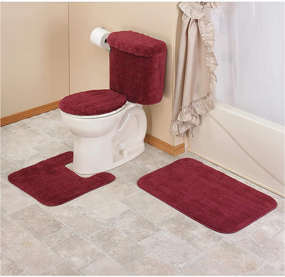 5 Piece Bath Rug Set Miles Kimball Burgundy 5 Piece Bath Set