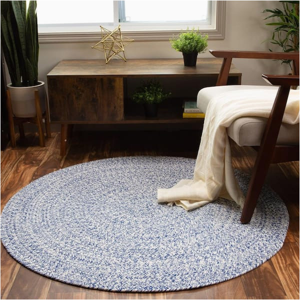 6ft X 6ft area Rugs Super area Rugs Braided Farmhouse Blue 6 Ft. X 6 Ft. Round Cotton …