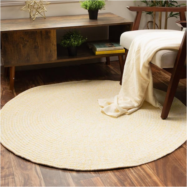 6ft X 6ft area Rugs Super area Rugs Braided Farmhouse Yellow 6 Ft. X 6 Ft. Round …