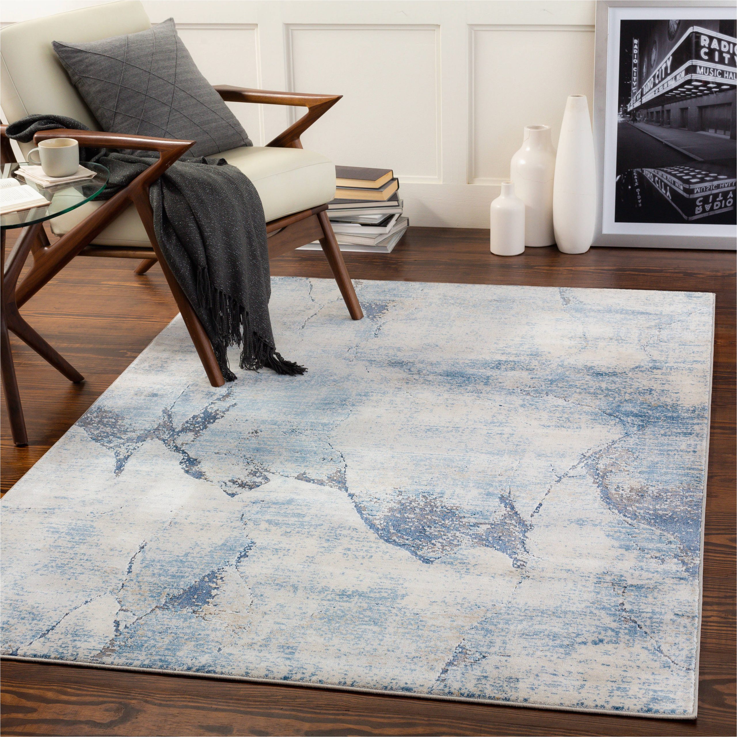 Area Rugs Near Me now Surya norland 7 X 10 Denim Indoor Abstract Mid-century Modern area …