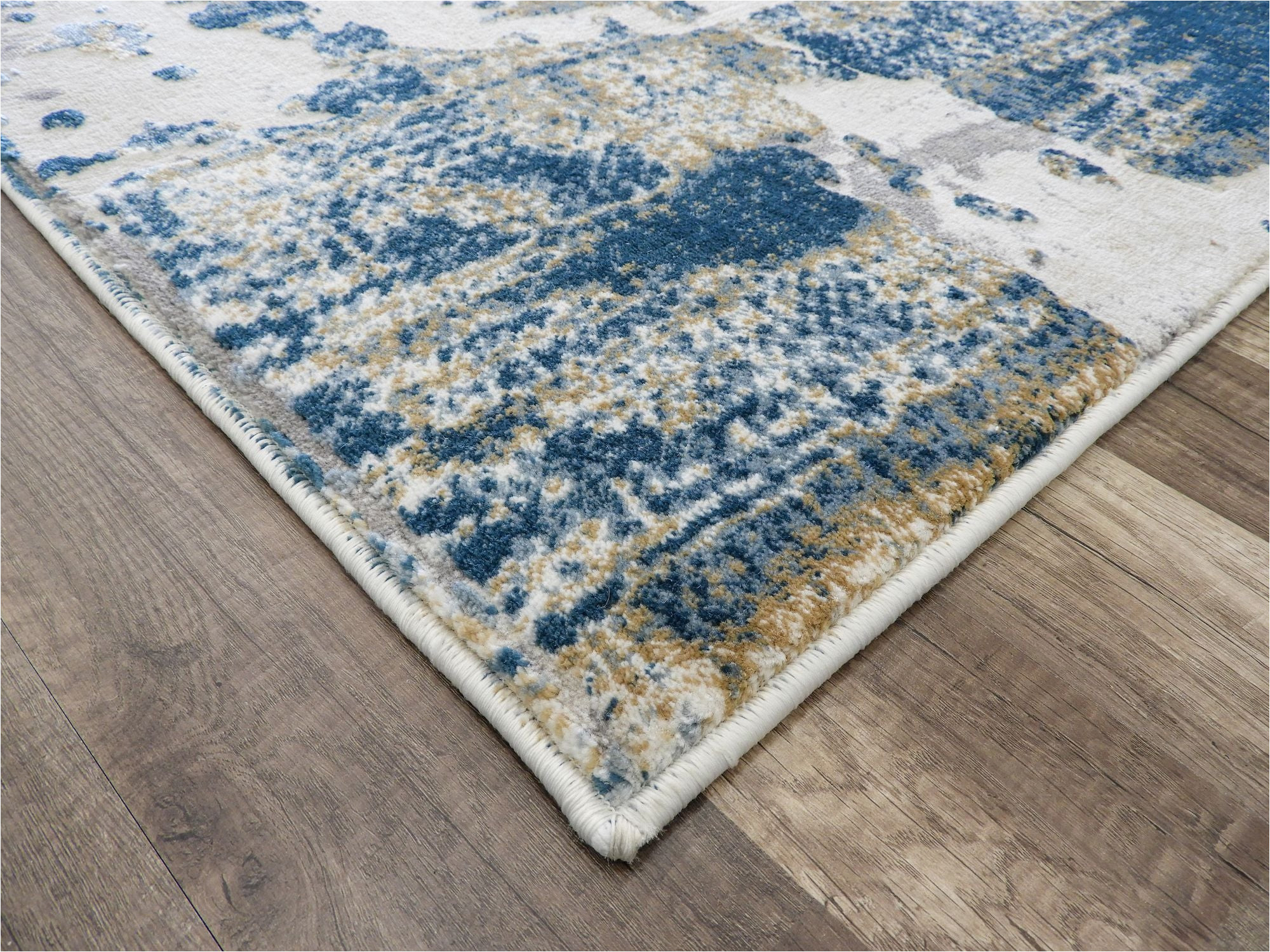 Astor Vintage Sapphire Blue Gray area Rug astor Transitional Abstract Blue and Ivory Rug