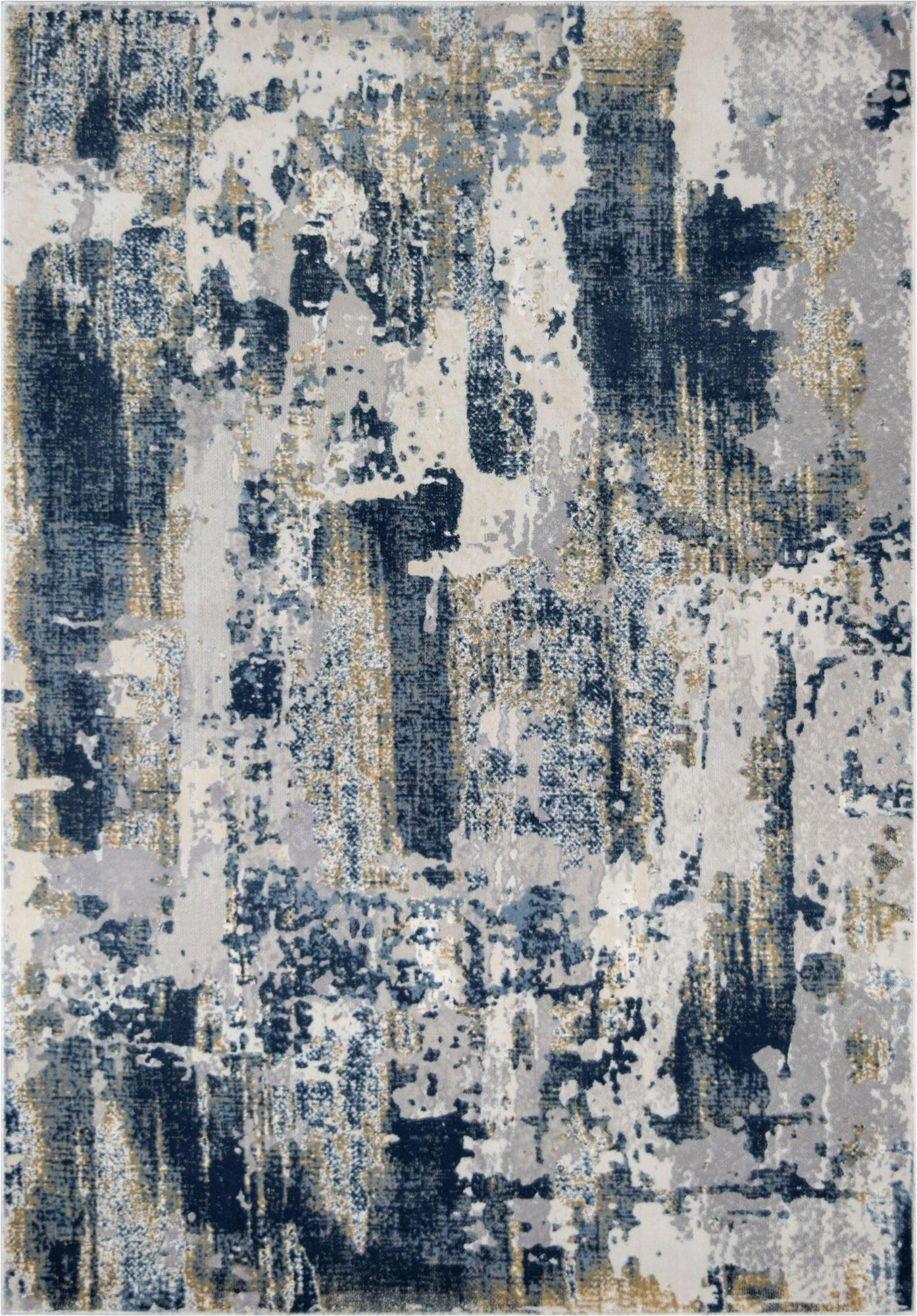 Astor Vintage Sapphire Blue Gray area Rug astor Transitional Abstract Blue and Ivory Rug