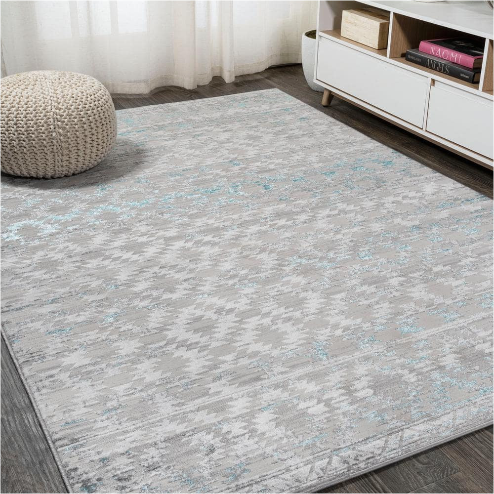 Azha Broken Light Gray area Rug Jonathan Y Ancient Faded Trellis Gray/turquoise 3 Ft. X 5 Ft. area Rug sor206a-3 – the Home Depot