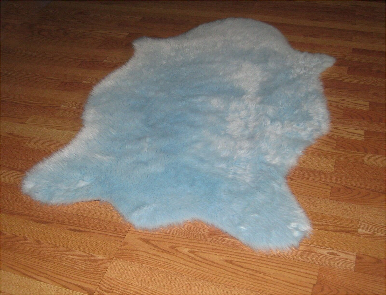 Baby Blue Fur Rug Baby Blue Faux Fur Bear Animal Skin Shape Rug 2′ X 4′