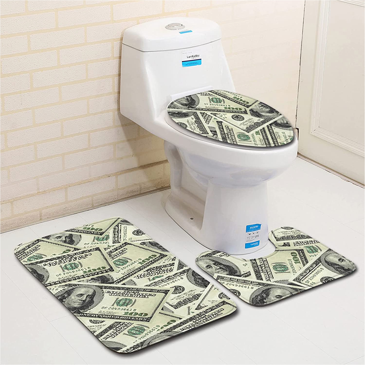 Bath Rugs and Lid Covers Yumech Set Of 3 Bathroom Rugs Non Slip toilet Contour Mat Lid Cover Bathroom Mat Bathroom Rugs Floor Mat Rug toilet Mat for Washroom Shower Room …