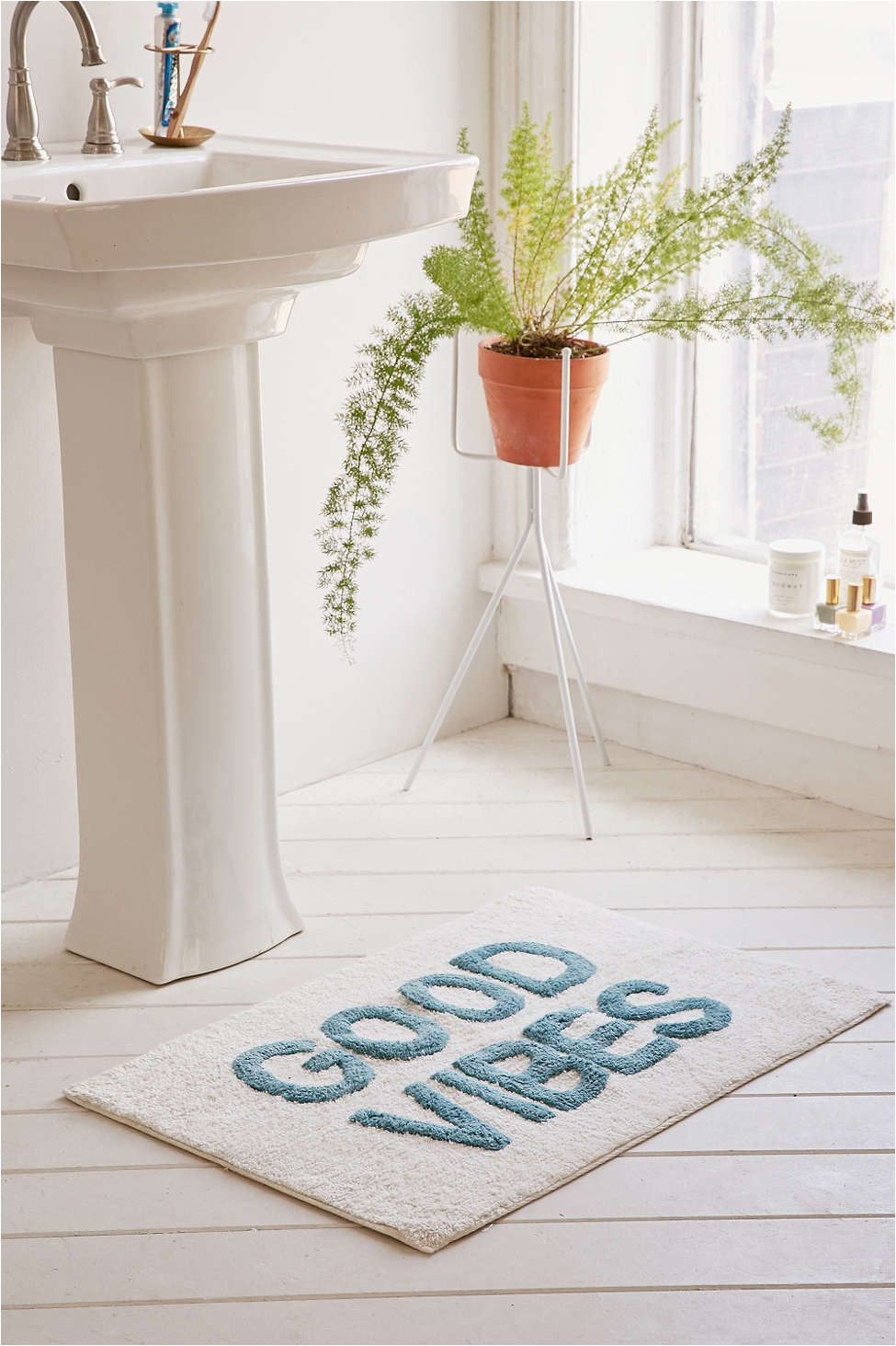 Bath Rugs with Sayings Good Vibes Tufted Bath Mat Bath Mat, Fun Bath Mats, Funky Rugs