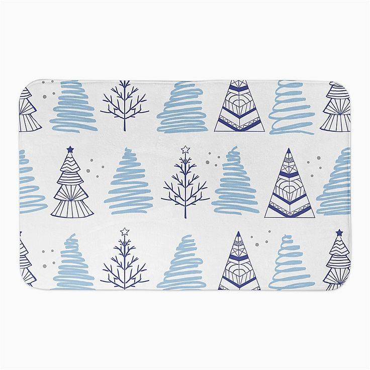 Bed Bath and Beyond Christmas Rugs Designs Direct Christmas Tree Doodle 34″ X 21″ Bath Mat In Blue …