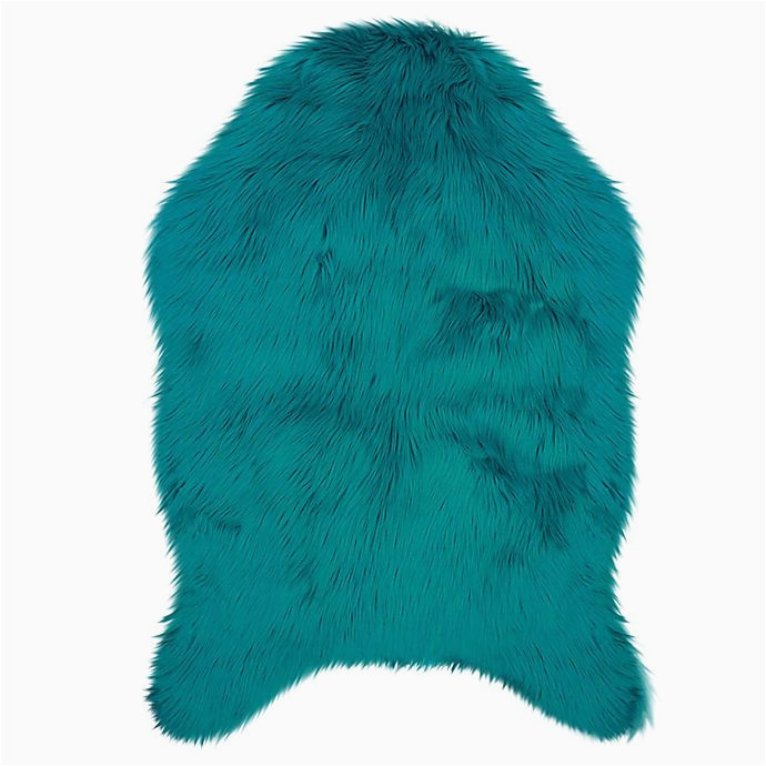 Bed Bath and Beyond Faux Fur Rug Jean Pierre Faux Fur 2’4″ X 4′ Accent Rug In Teal