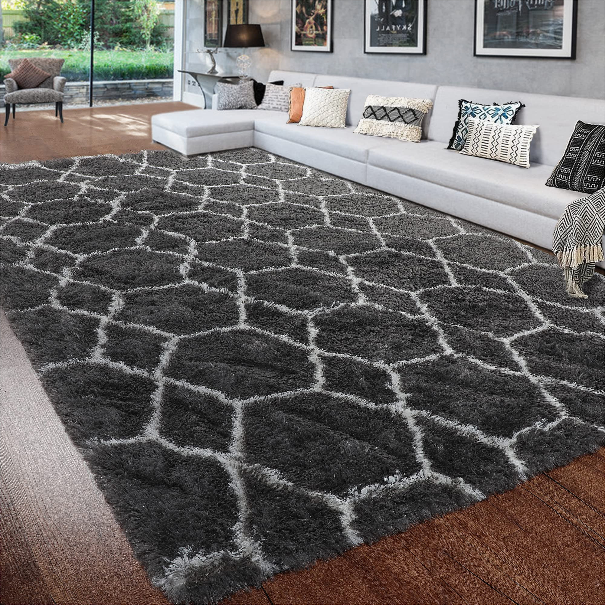 Bedroom Rugs Bed Bath Beyond Bstluv Large Modern Shag Rugs for Bedroom,6×9 area Rug,soft Plush Geometric Carpet,big Shaggy Fluffy Rugs for Living …
