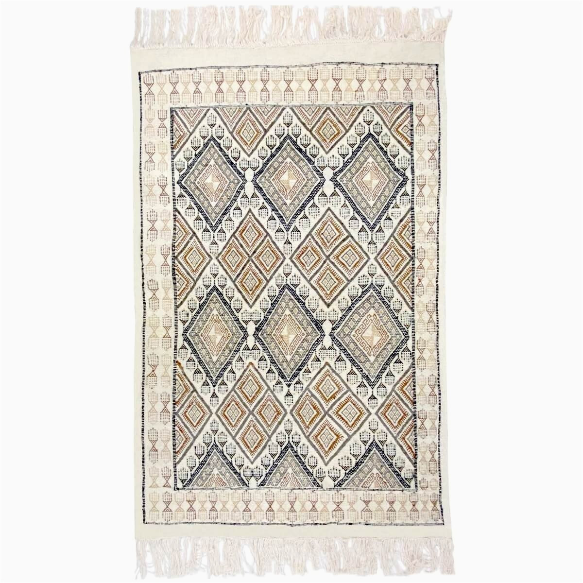 Berber area Rug Home Depot Teppich Margoum Damdakul 115×190 WeiÃ/beige (handgefertigt, Wolle …