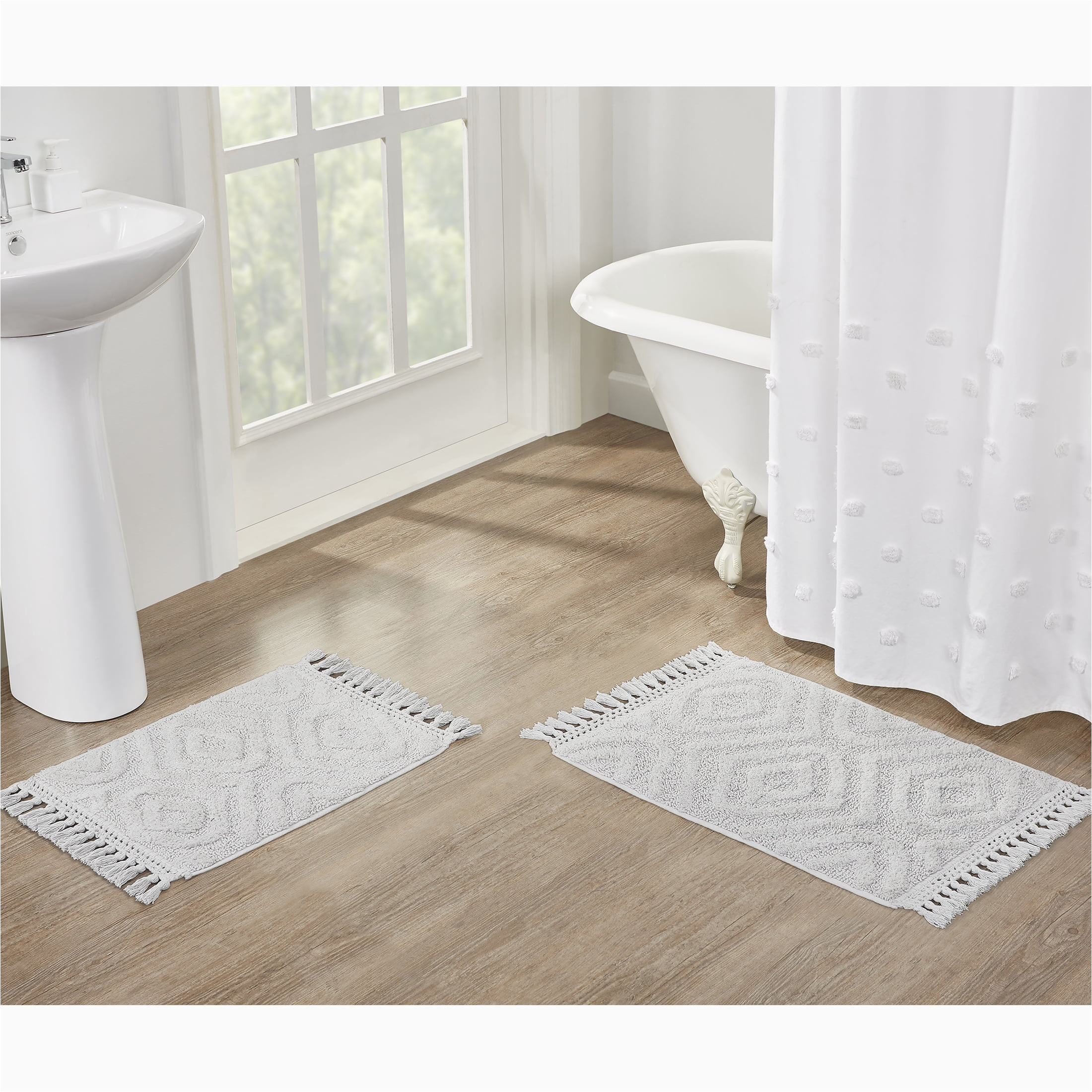 Better Homes and Gardens Cotton Bath Rug Better Homes & Gardens Geometric Fringe Cotton Bath Rug Set, 2 …