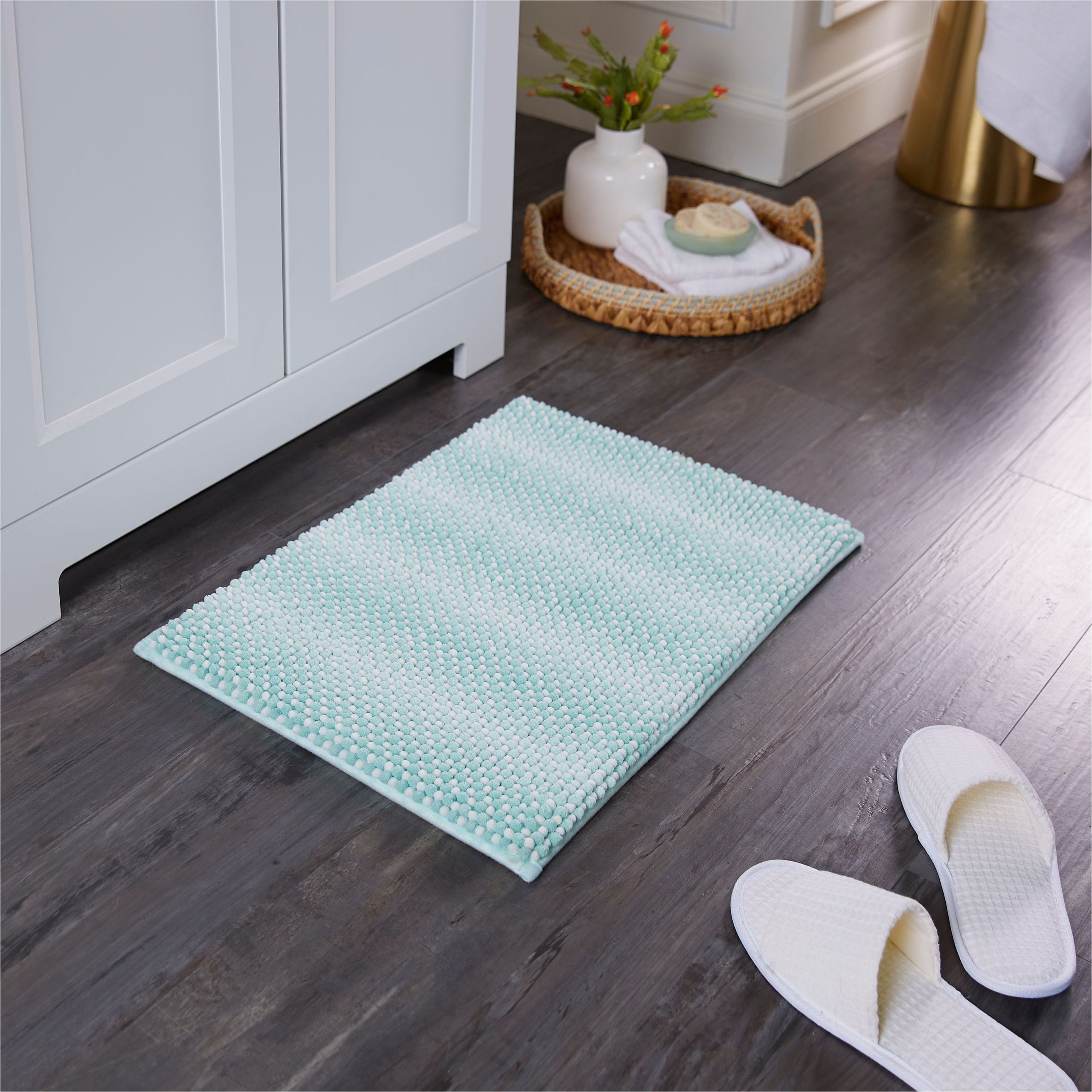 Better Homes Bath Rugs Better Homes & Gardens Ombre Memory Foam Noodle Bath Mat, Aquifer, 20 X34