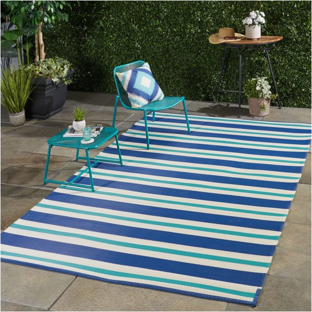 Blue and White Rug Walmart Noble House 6′ X 9′ Blue and White Striped Outdoor Rug