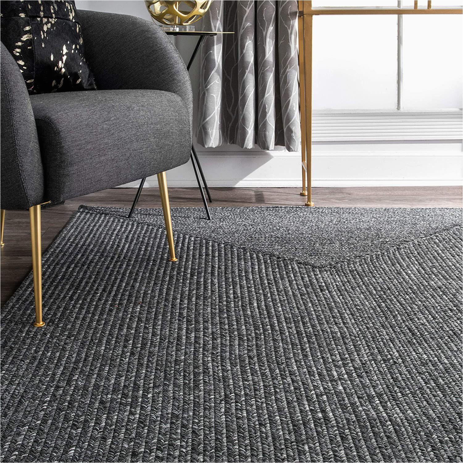 Bromborough Hand Braided Charcoal area Rug Braided Handmade Charcoal Indoor/outdoor soft area Rug In 2022 …