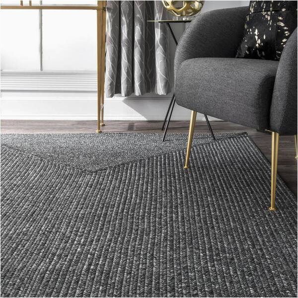 Bromborough Hand Braided Charcoal area Rug Nuloom Lefebvre Casual Braided Charcoal 5 Ft. X 8 Ft. Indoor …