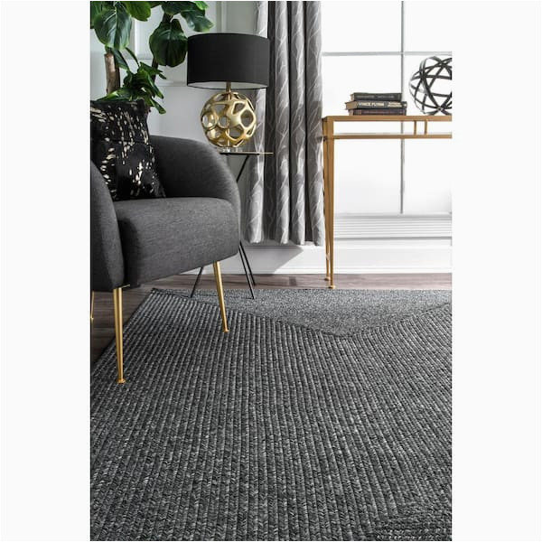 Bromborough Hand Braided Charcoal area Rug Nuloom Lefebvre Casual Braided Charcoal 8 Ft. Indoor/outdoor Round …