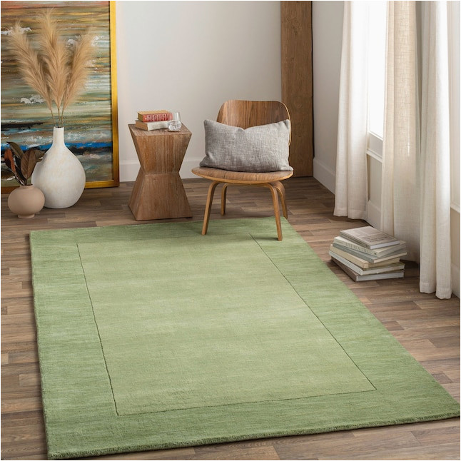 Cheap 3 X 5 area Rugs Surya Mystique 3 X 5 Wool Green Indoor Border Mid-century Modern …