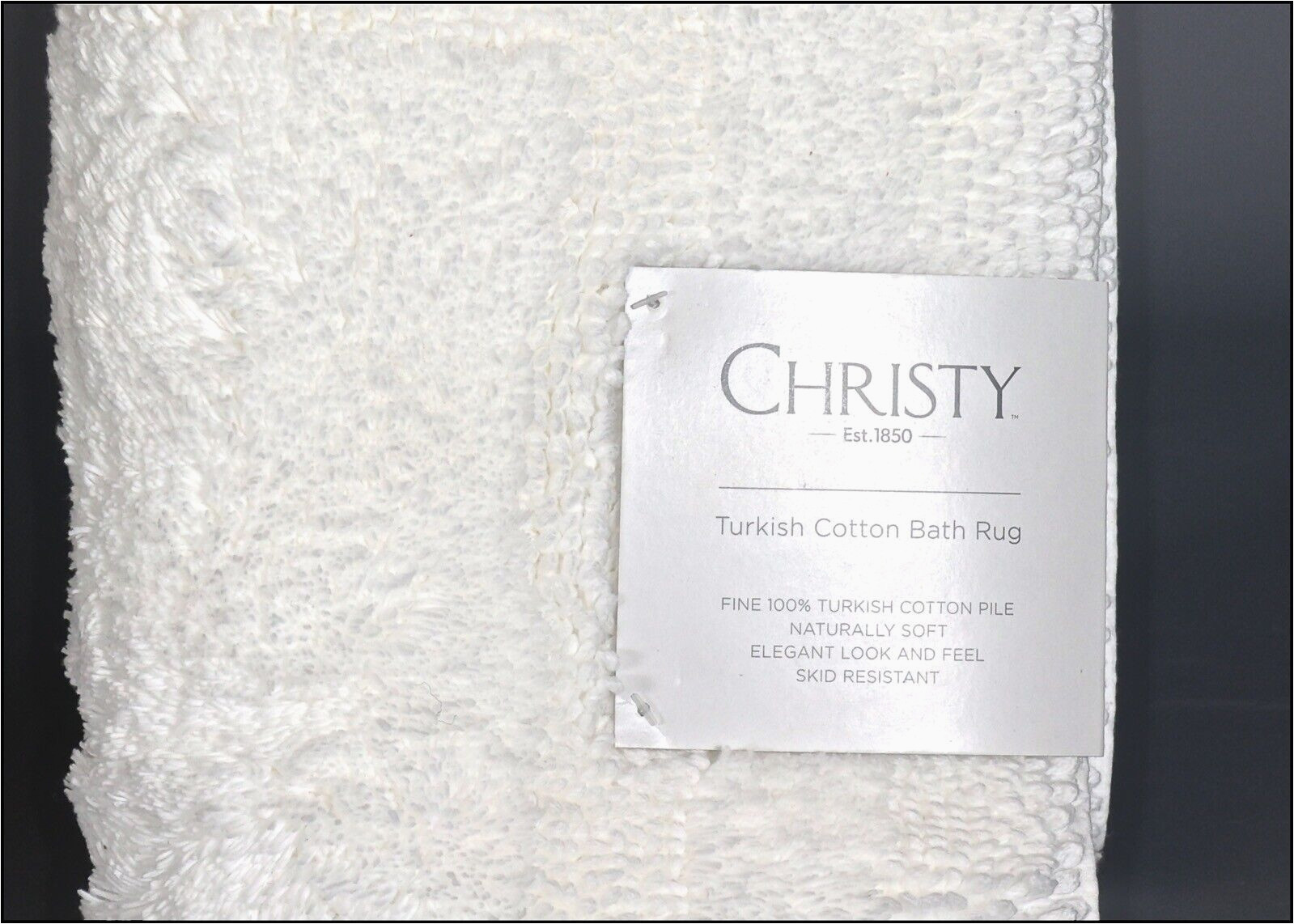 Christy Turkish Cotton Bath Rug W.m.christy & son Thick, White Turkish Cotton Skid Resist. Bath Rug 17â X 24″