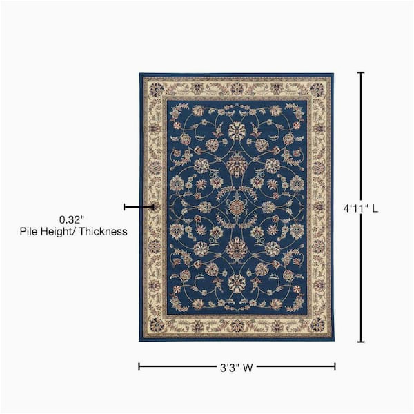 Como Scroll Traditional oriental area Rug Como Navy 3 Ft. X 5 Ft. Traditional oriental Scroll area Rug 1596 …