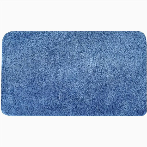 Cornflower Blue Bath Rugs Lohas Home Bathroom Rug, 33×20 Inches, Non-slip Microfiber Bathmat, Cornflower Blue