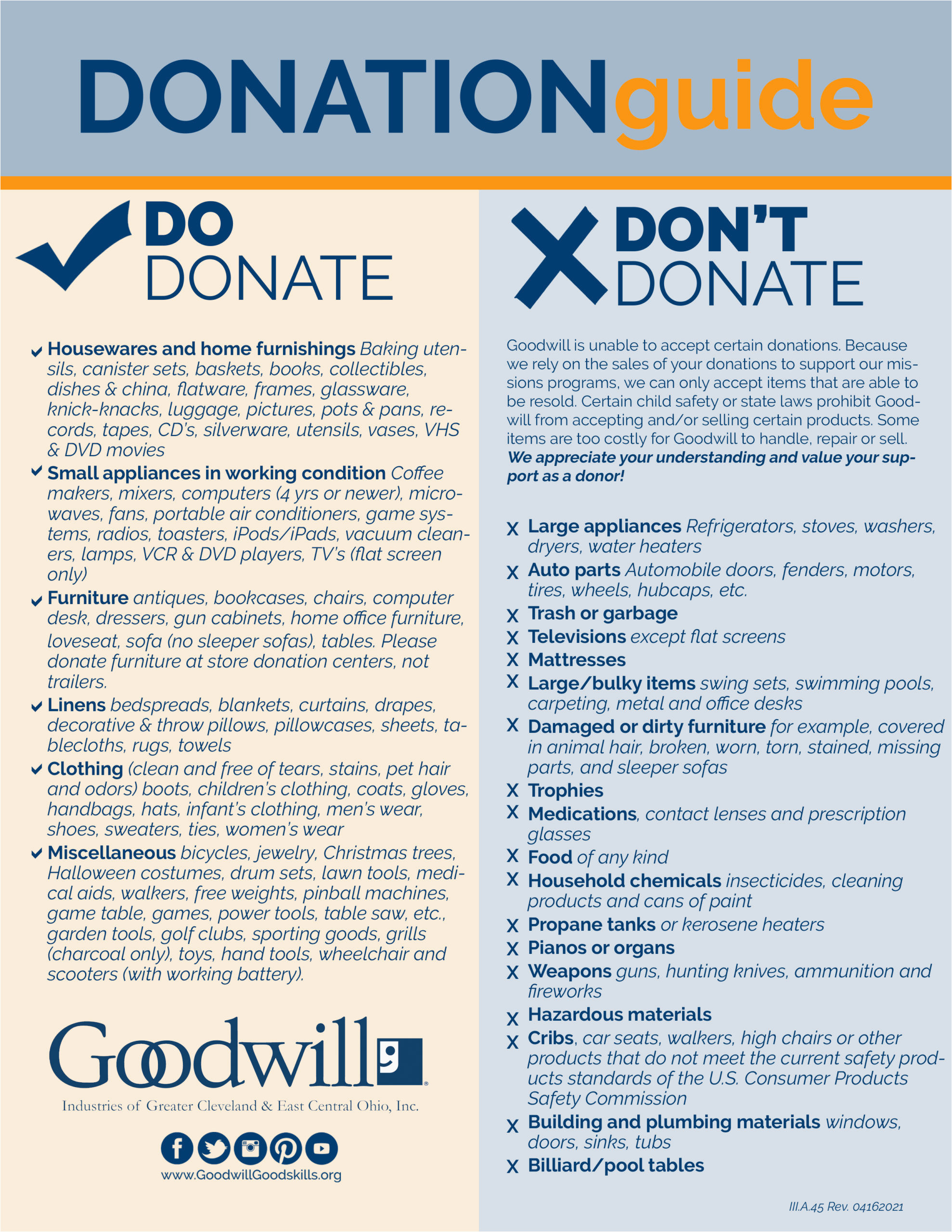 Does Goodwill Accept area Rugs Donate Goodwill Greater Cleveland & East Central Oh