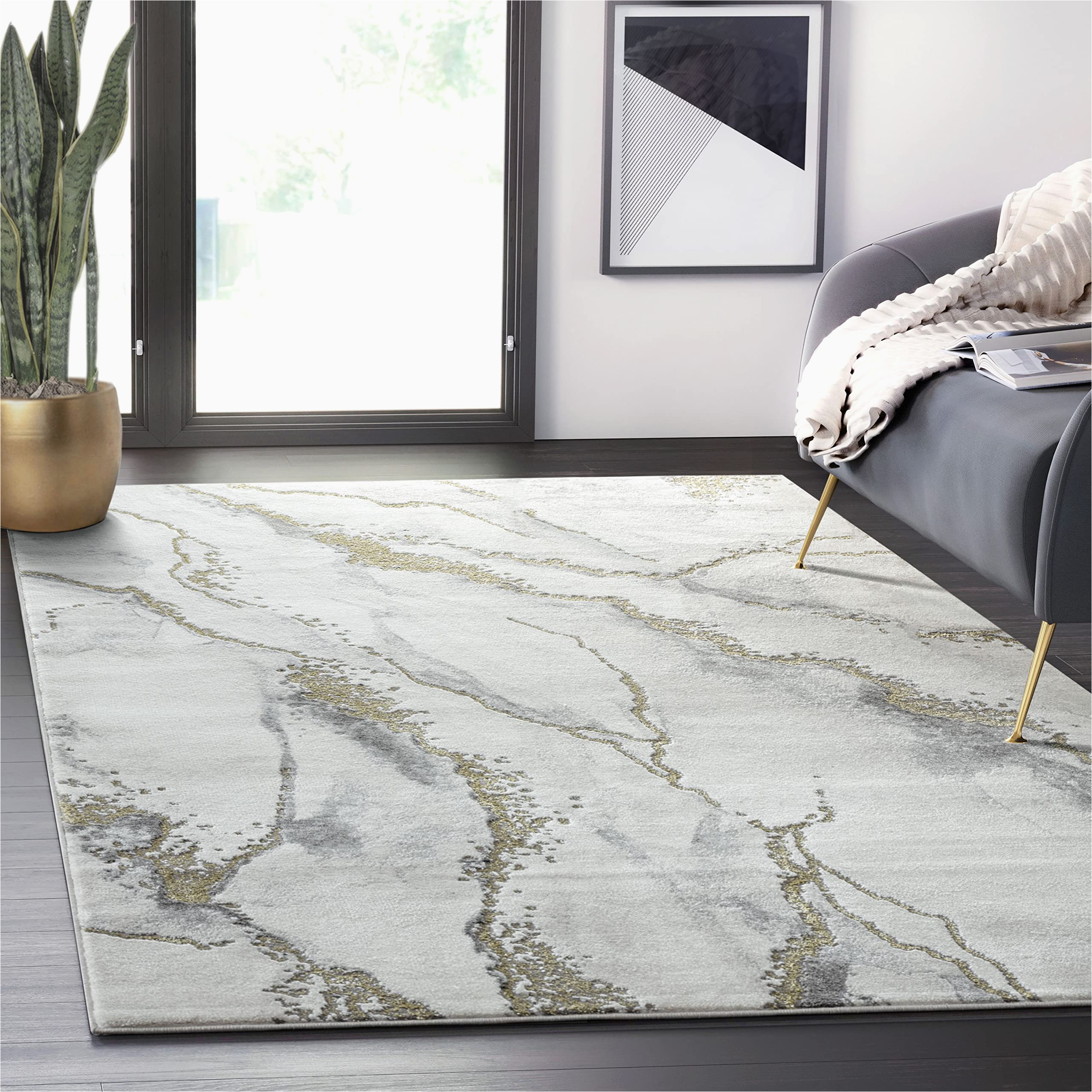 Gray area Rugs for Sale Abani Contemporary Abstract Turkish area Rug, Laguna Collection Grey & Yellow Modern 2’3Â¨ X 12′ Rectangle Accent Rugs