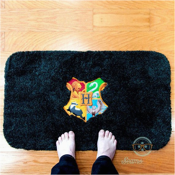 Harry Potter Bath Rug Harry Potter Bath Mat or Rug Hogwarts Crest Logo Geeky Harry …