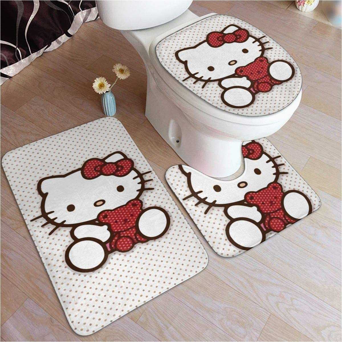 Hello Kitty Bath Rug Joomi 3 Pack Bath Mat Set Hello Kitty Heart Non-slip Bath Mat Set …