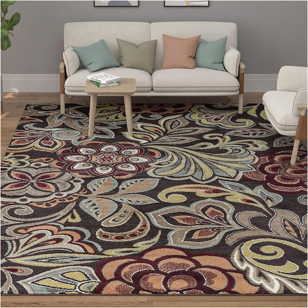 Home Depot 8×10 Indoor area Rugs Tayse Rugs Deco Abstract Brown 8 Ft. X 10 Ft. Indoor area Rug …
