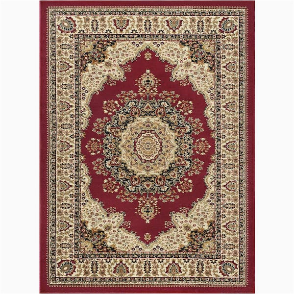 Home Depot area Rugs 9 by 12 Tayse Rugs Sensation Red 9 Ft. X 12 Ft. Traditional area Rug …