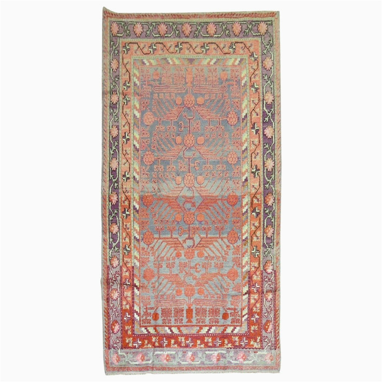 Jovany Hand Hooked Wool Pink area Rug Antiker Granatapfel-teppich Aus Wolle Aus Dem FrÃ¼hen 20. Jahrhundert Aus Khotan