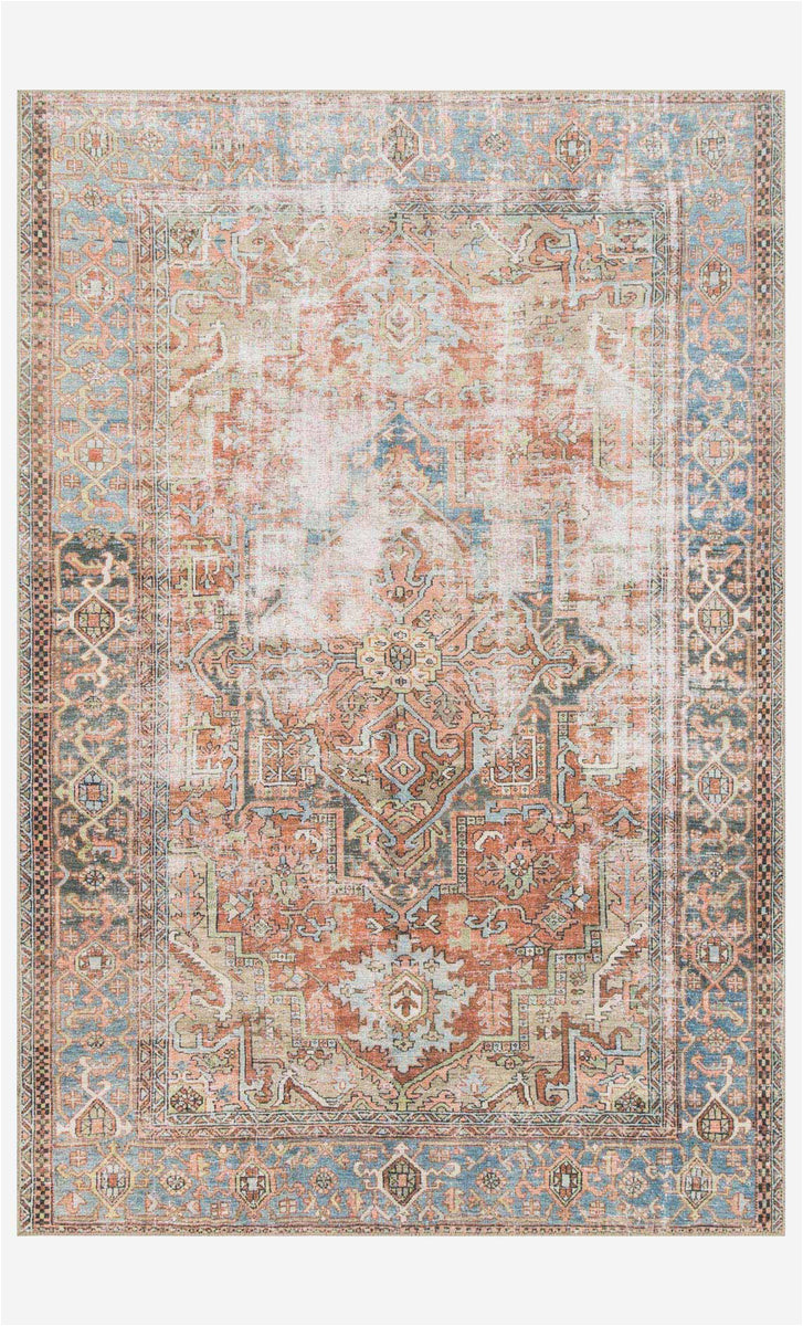 Loren Lq 15 area Rug Lq-15 Terracotta / Sky Loloi Rugs