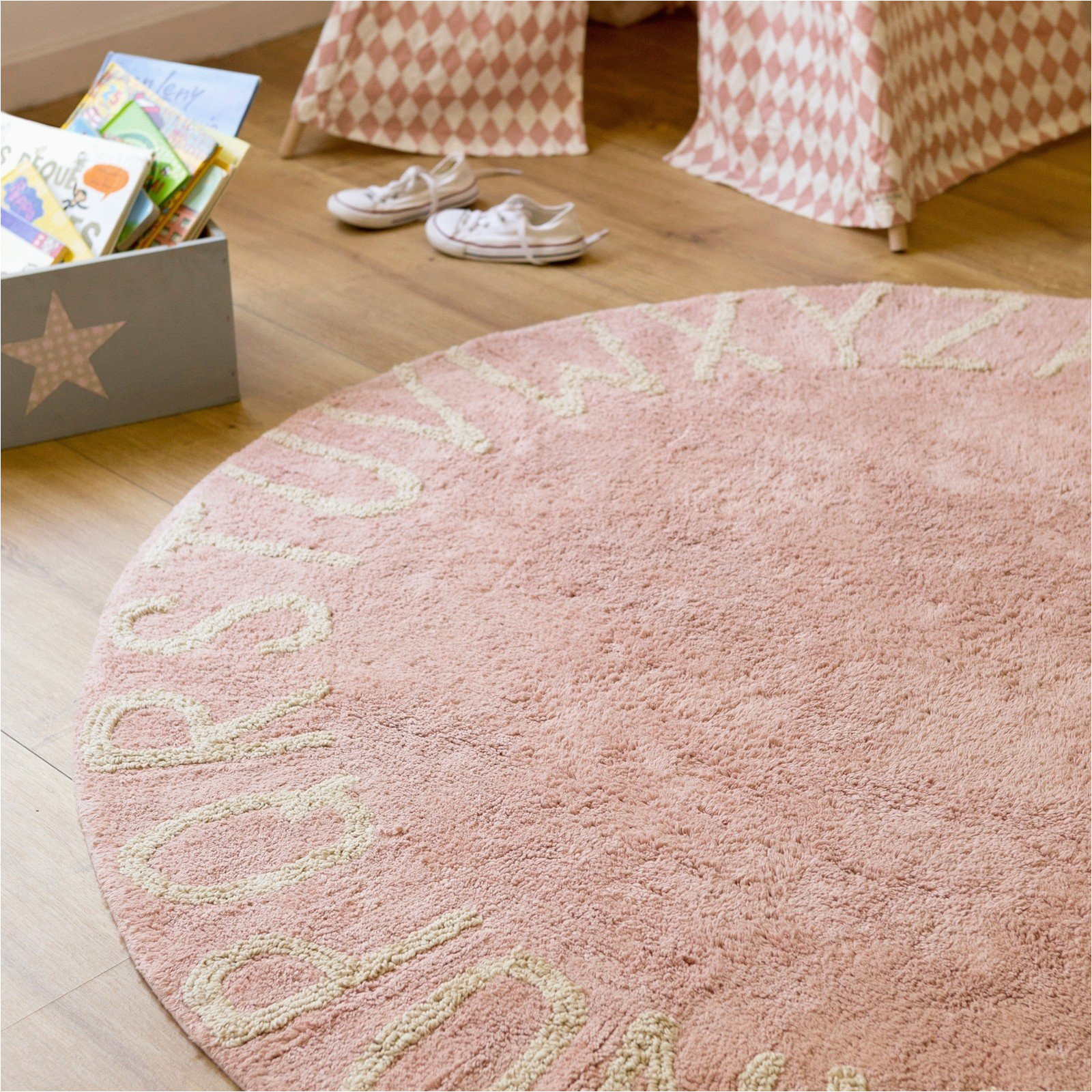 Lorena Canals Vintage Abc 5 Round area Rug Waschbarer Teppich Round Abc Nude Natural, (Ã 150cm)