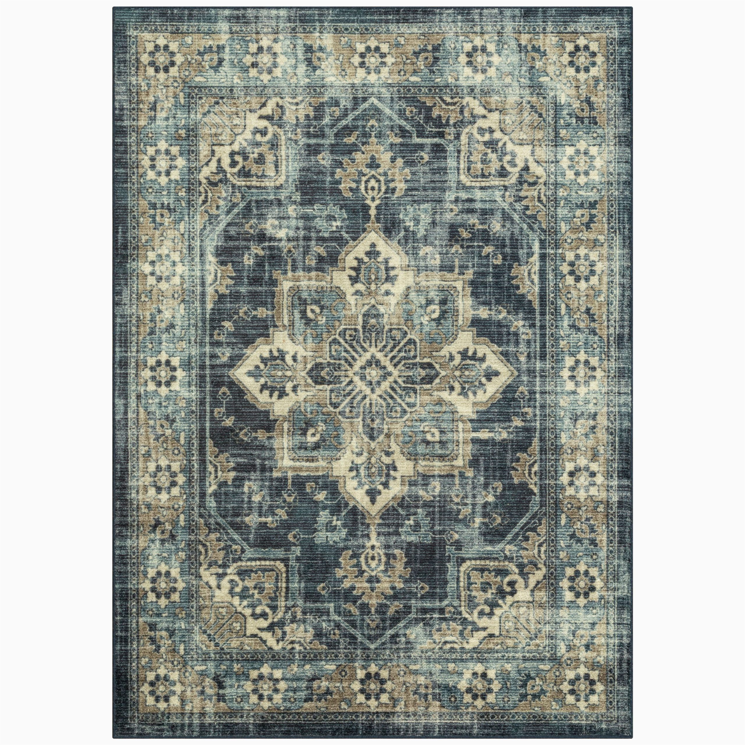Maples Rugs Bed Bath and Beyond Maples Rugs Traditional Medallion Border Blue area Rug, 7’x10′