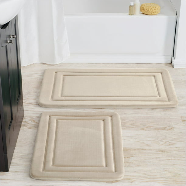 Memory Foam Bath Rug Walmart Mainstays 2 Piece Beige Memory Foam Bath Rug Set, Available In Multiple Colors