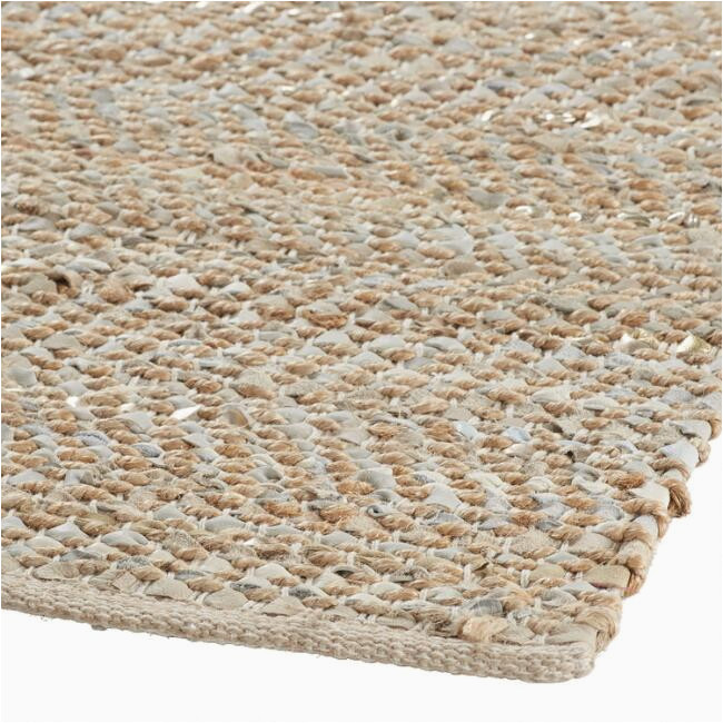 Metallic Gold and Ivory Leather and Jute Woven area Rug Metallic Gold and Ivory Leather and Jute Woven area Rug World Market