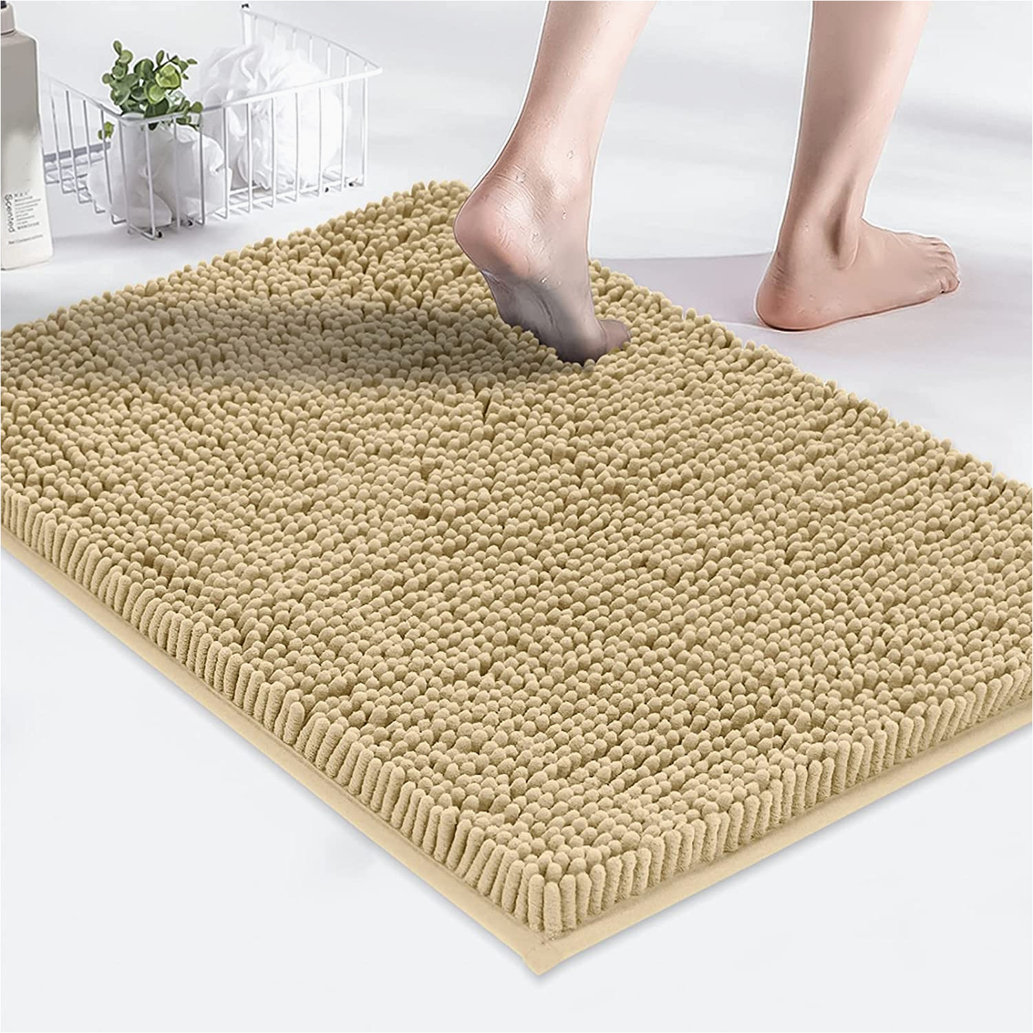 Microfiber Chenille Bath Rug Mayshine soft Plush Microfiber Bathroom Rug, Absorbent Machine …