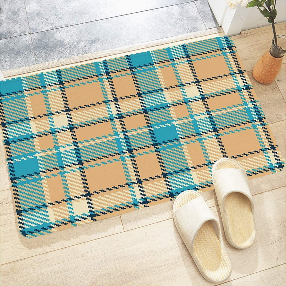 Mildew Resistant Bath Rug Bath Mat, Non-slip Washable Bathroom Rug 60 X 100 Cm, Checked, Zigzag Patterned Lines, Antique Celtic Culture Inspi, Drying and Mildew Resistant Bath …