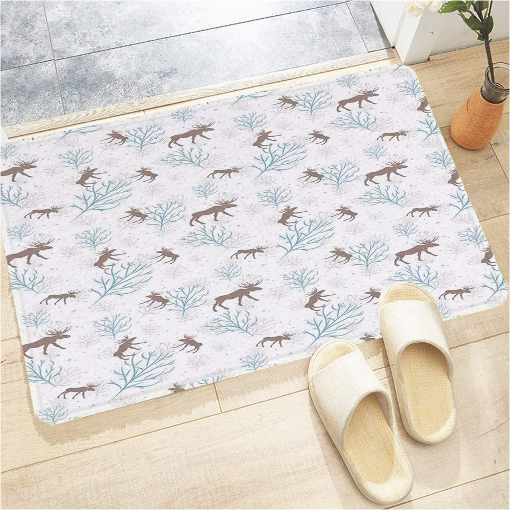 Mildew Resistant Bath Rug Bath Mat, Non-slip Washable Bathroom Rug 60 X 100 Cm, Dragonfly, River Side Flowers Loddon Lily Leaves with Mosaic Pattern, Drying and Mildew …