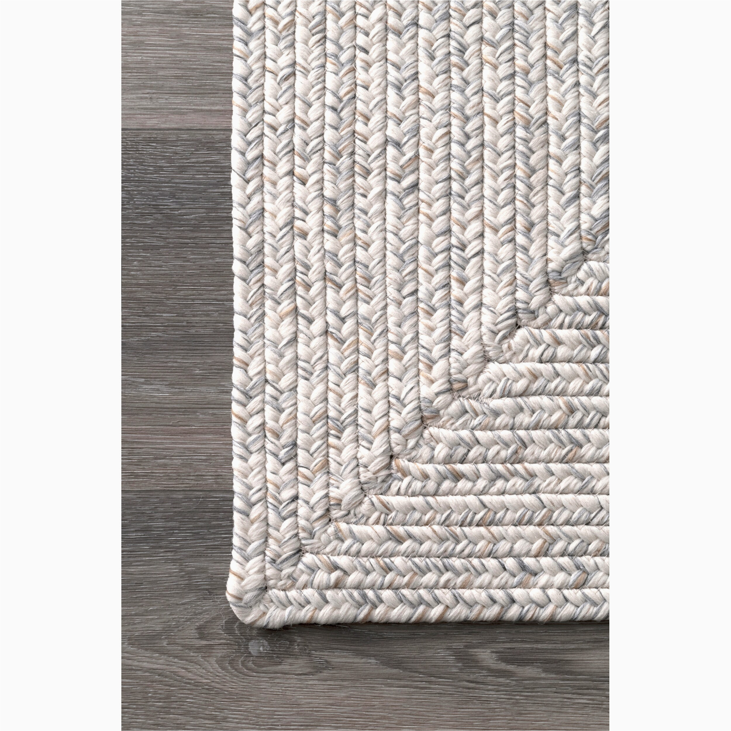 Moser Hand Braided Ivory Indoor Outdoor area Rug Nuloom Lefebvre 8 X 10 Braided Ivory Indoor solid area Rug