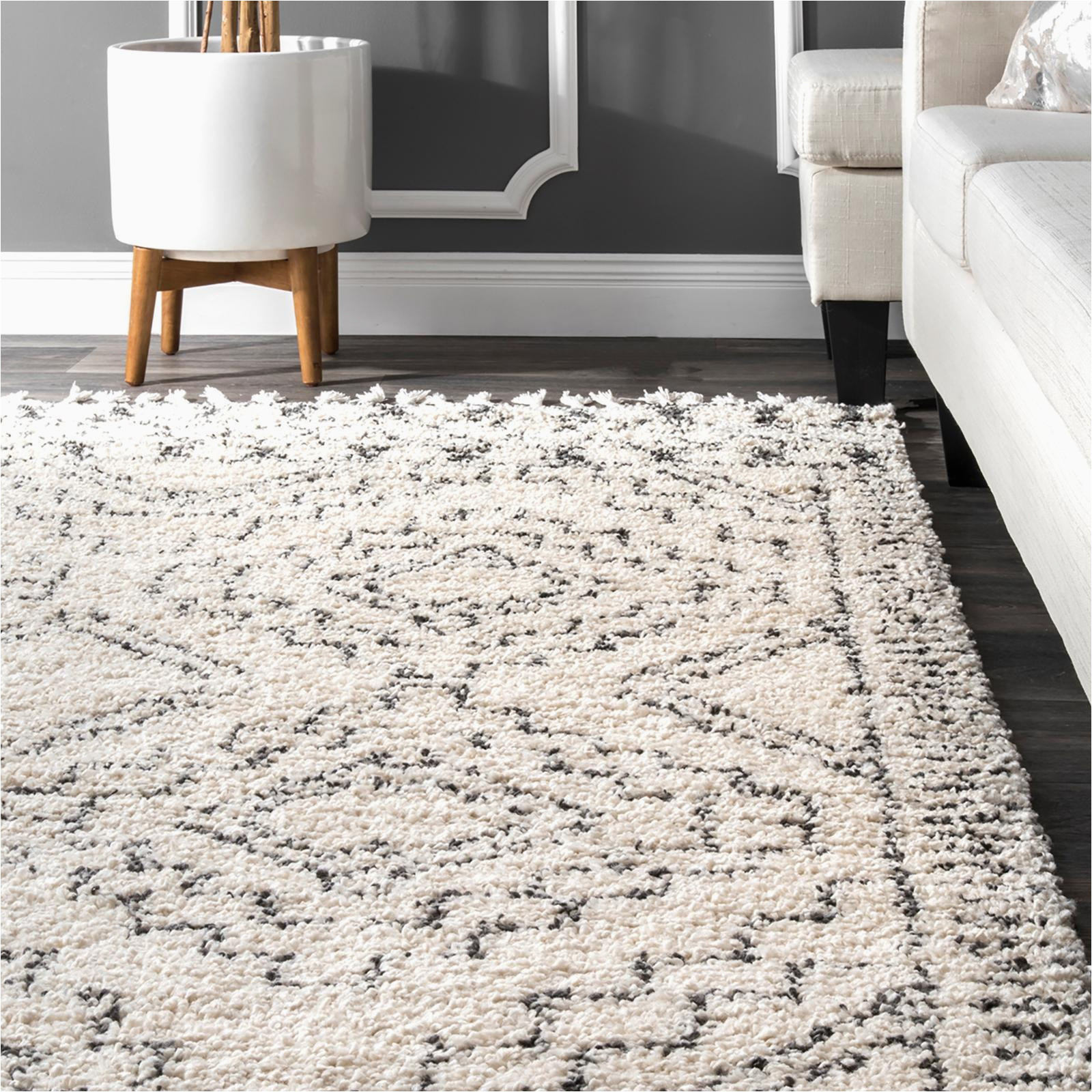 Off White Tribal Moroccan Tassel area Rug Vasiliki Off-white Moroccan Tribal Tassel area Rug