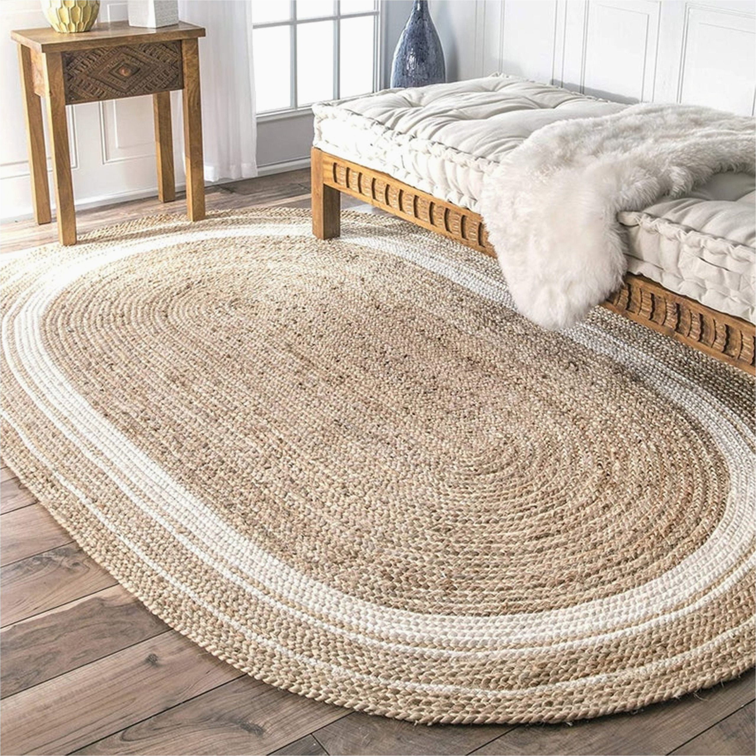 Oval area Rugs 9 X 12 8×10 9×12 10×14 Ft. White & Beige Colorful Oval Braided – Etsy