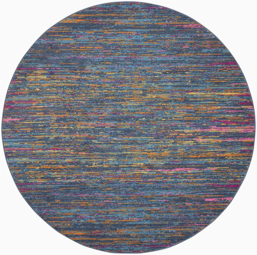 Pier 1 Round area Rugs Blue Distressed Striations area Rug