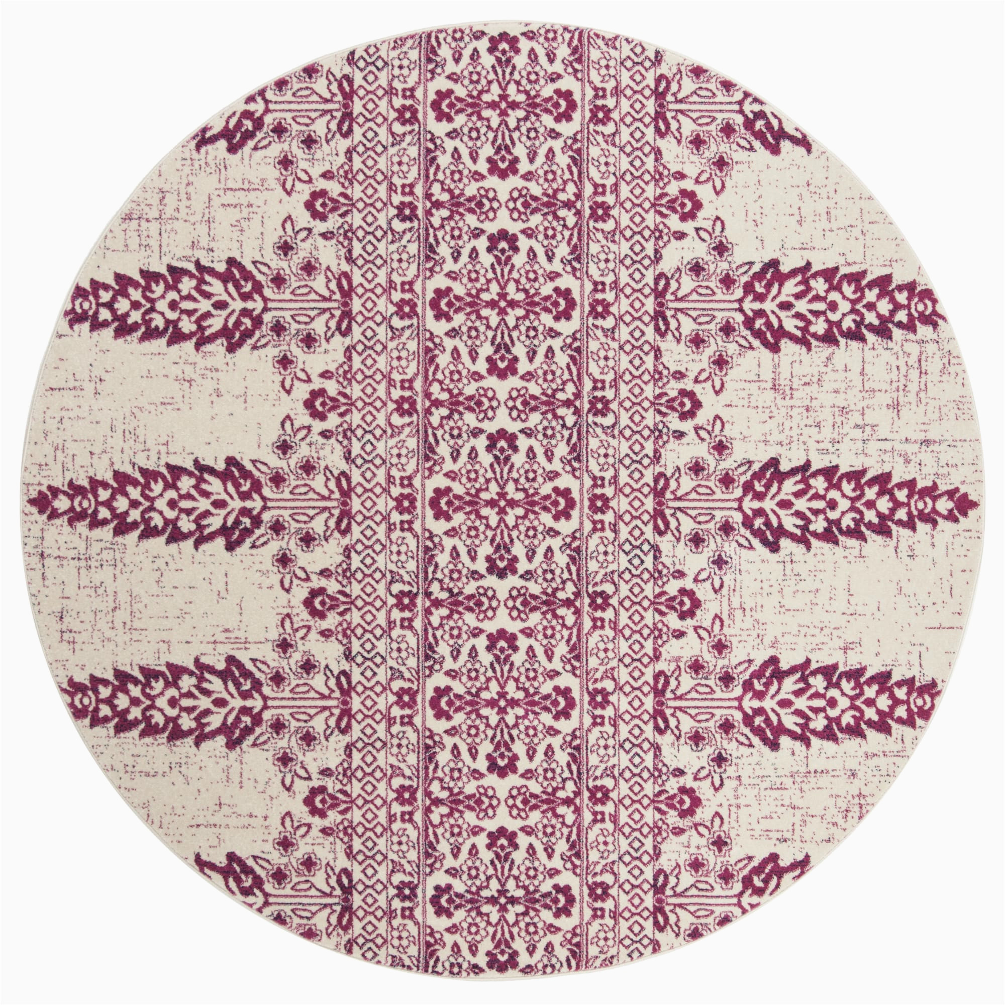 Pier 1 Round area Rugs Pelham Ivory and Fuchsia Round Rug