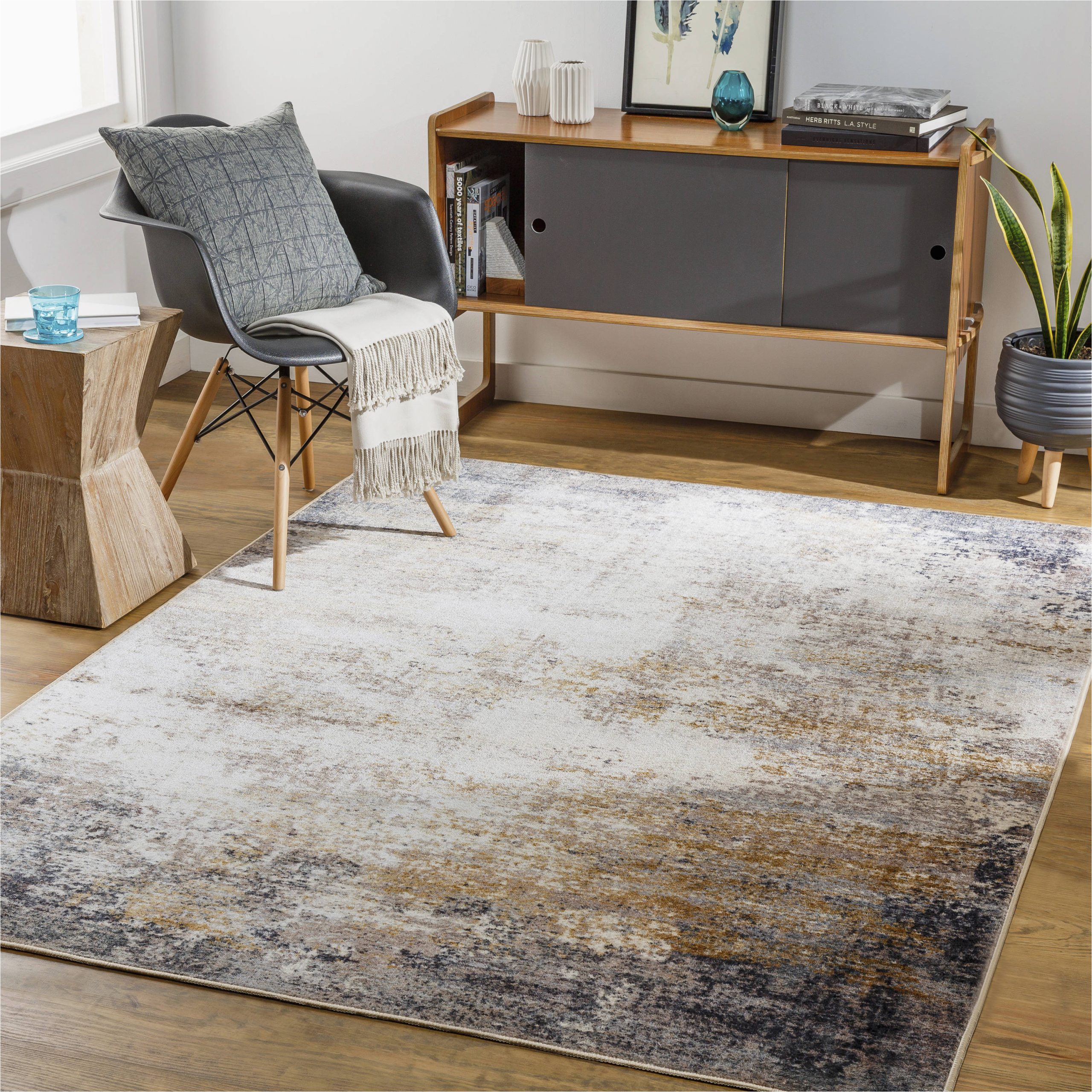 Pier One area Rugs 5×7 Surya Jefferson 5 X 7 Brown Indoor Distressed/overdyed Mid-century Modern area Rug