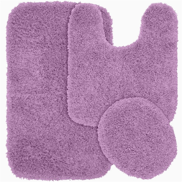 Purple Bath Rugs Walmart 3 Piece Jazz Shaggy Nylon Washable Bathroom Rug Set Purple
