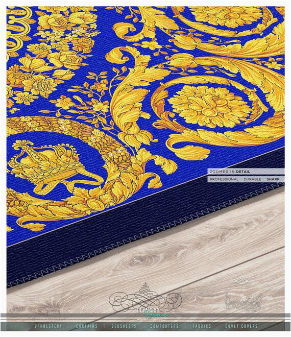 Royal Blue and Gold Rug Opulenter Gold Teppich Royal Blue area Teppich Chenille – Etsy.de