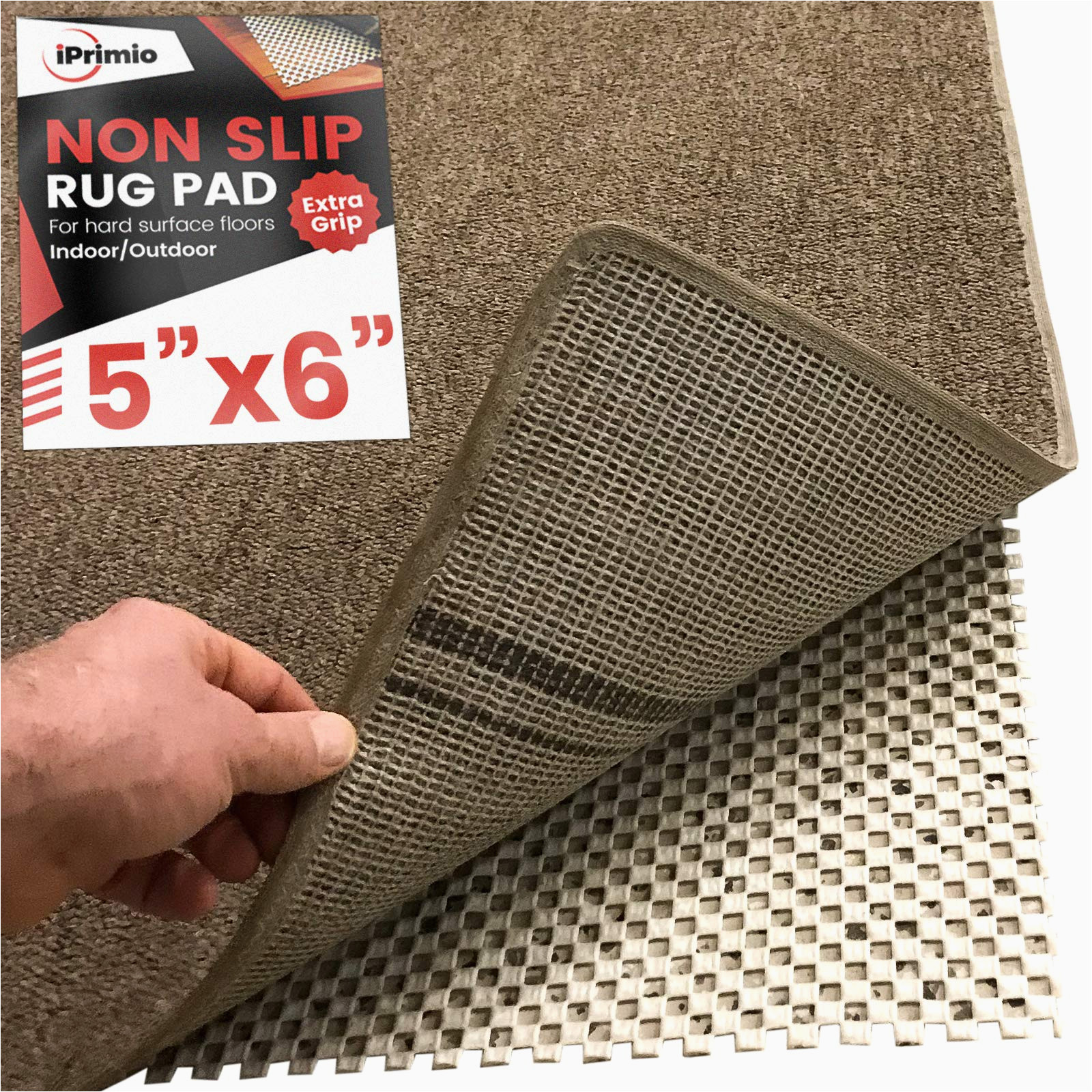 Rug Gripper Bed Bath and Beyond Iprimio Non Slip area Rug Gripper Pad 5×6 for Bathroom, Indoor, Kitchen and Outdoor area – Extra Grip for Hard Surface Floors